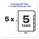 Avery Print and Apply Index Maker Clear Label Unpunched Dividers, 5-Tab, 11 x 8.5, White, 5 Sets
