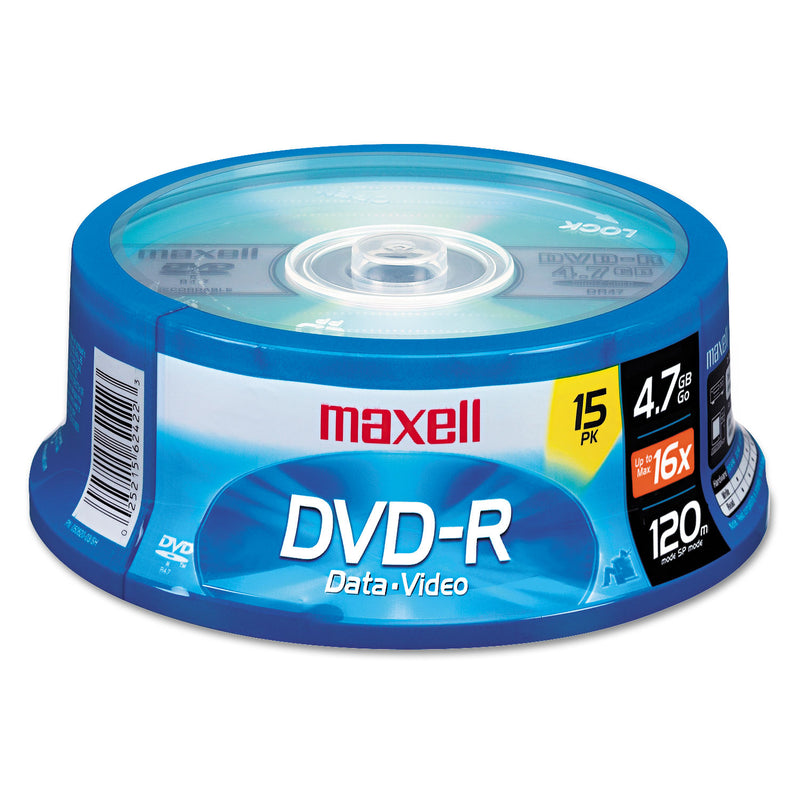 Maxell DVD-R Recordable Disc, 4.7 GB, 16x, Spindle, Gold, 15/Pack