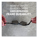 KleenGuard V30 Nemesis Safety Glasses, Black Frame, Smoke Lens