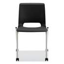 HON Motivate Four-Leg Stacking Chair, Supports Up to 300 lb, Onyx Seat, Black Back, Platinum Base, 2/Carton