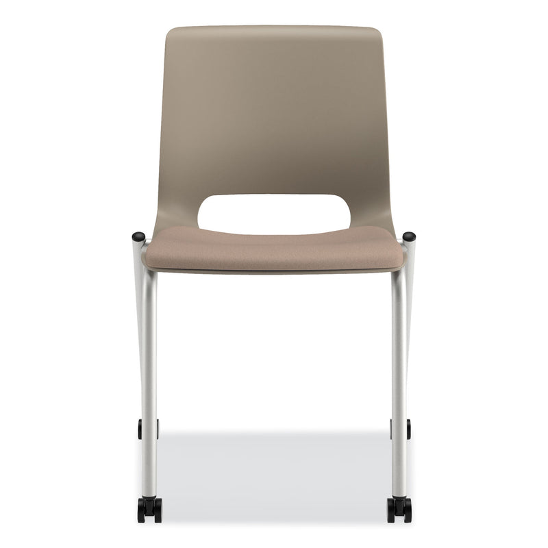HON Motivate Four-Leg Stacking Chair, Supports Up to 300 lb, Morel Seat, Shadow Back, Platinum Base, 2/Carton
