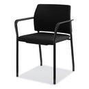 HON Accommodate Series Guest Chair with Fixed Arms, 23.25" x 22.25" x 32", Black Seat, Charblack Base, 2/Carton