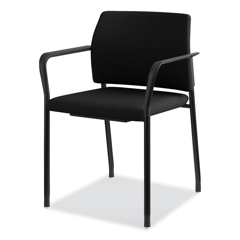 HON Accommodate Series Guest Chair with Fixed Arms, 23.25" x 22.25" x 32", Black Seat, Charblack Base, 2/Carton
