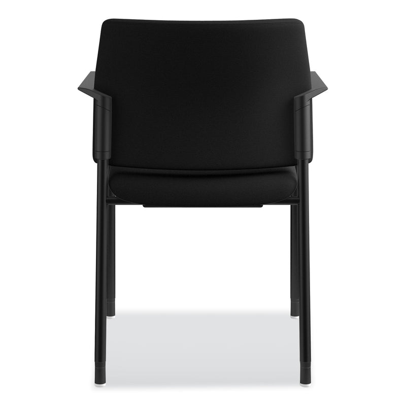 HON Accommodate Series Guest Chair with Fixed Arms, 23.25" x 22.25" x 32", Black Seat, Charblack Base, 2/Carton