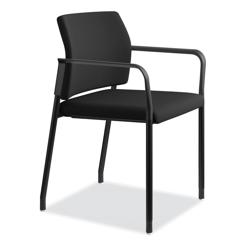 HON Accommodate Series Guest Chair with Fixed Arms, 23.25" x 22.25" x 32", Black Seat, Charblack Base, 2/Carton