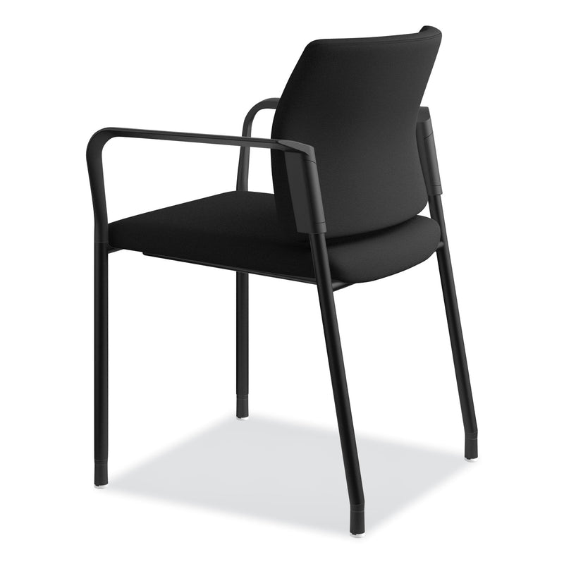 HON Accommodate Series Guest Chair with Fixed Arms, 23.25" x 22.25" x 32", Black Seat, Charblack Base, 2/Carton