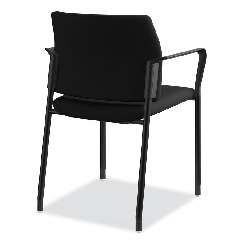 HON Accommodate Series Guest Chair with Fixed Arms, 23.25" x 22.25" x 32", Black Seat, Charblack Base, 2/Carton