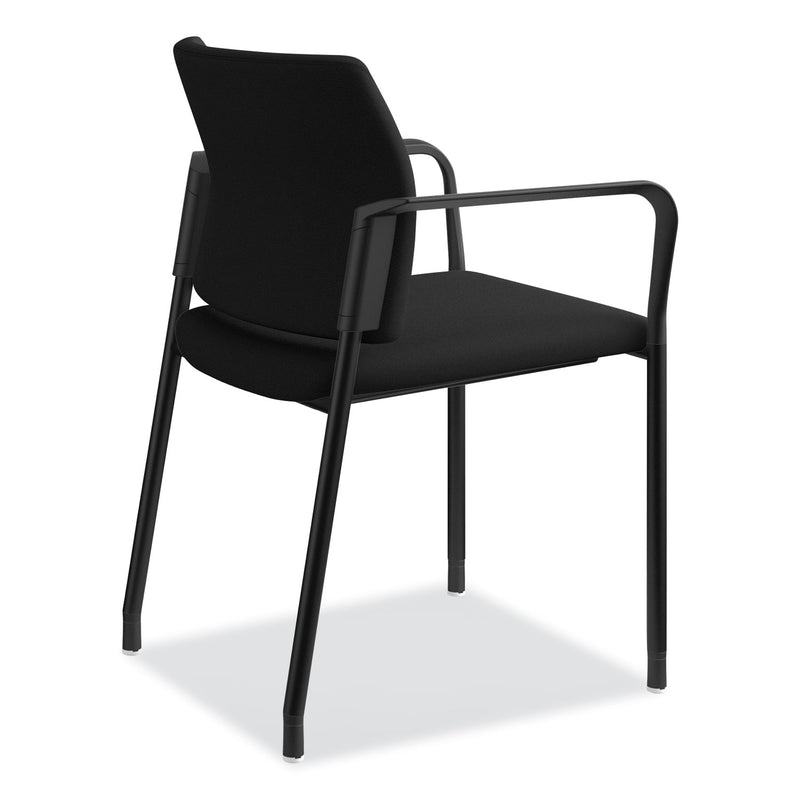HON Accommodate Series Guest Chair with Fixed Arms, 23.25" x 22.25" x 32", Black Seat, Charblack Base, 2/Carton