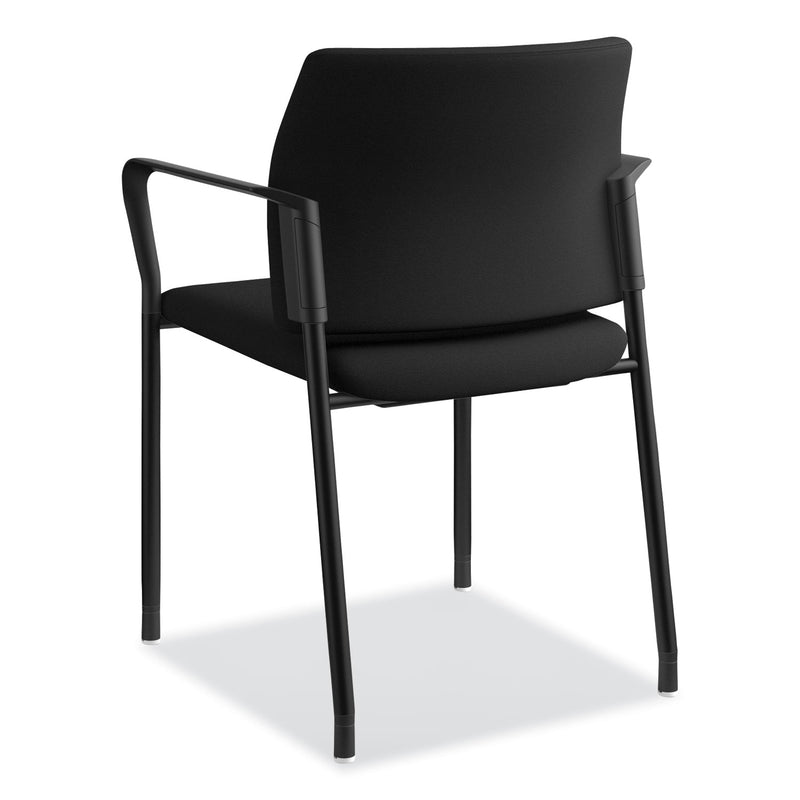HON Accommodate Series Guest Chair with Fixed Arms, 23.25" x 22.25" x 32", Black Seat, Charblack Base, 2/Carton
