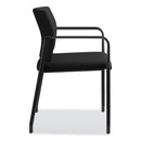 HON Accommodate Series Guest Chair with Fixed Arms, 23.25" x 22.25" x 32", Black Seat, Charblack Base, 2/Carton