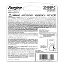 Energizer 2016 Lithium Coin Battery, 3 V, 2/Pack