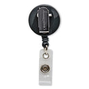 SICURIX Swivel-Style Spring-Clip ID Card Reel, 30" Extension, Black
