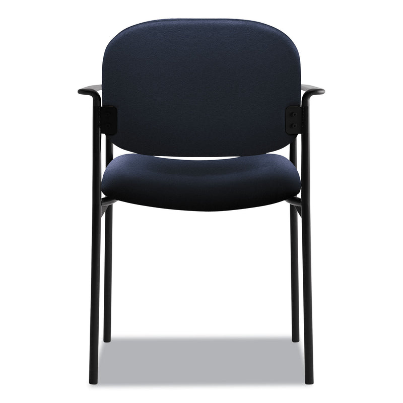 HON VL616 Stacking Guest Chair with Arms, Supports Up to 250 lb, Navy Seat/Back, Black Base