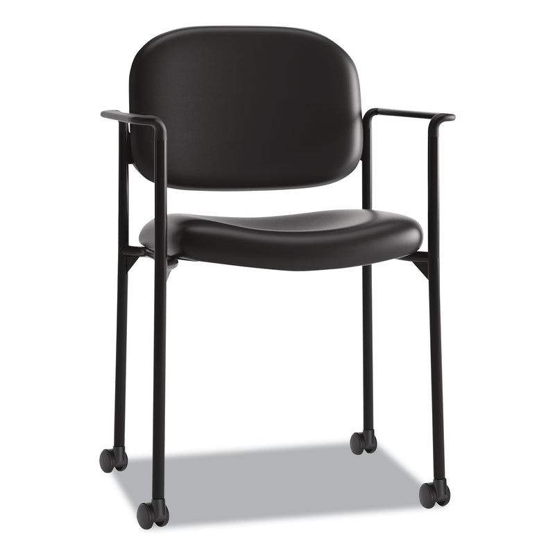 HON VL616 Stacking Guest Chair with Arms, Supports Up to 250 lb, Black