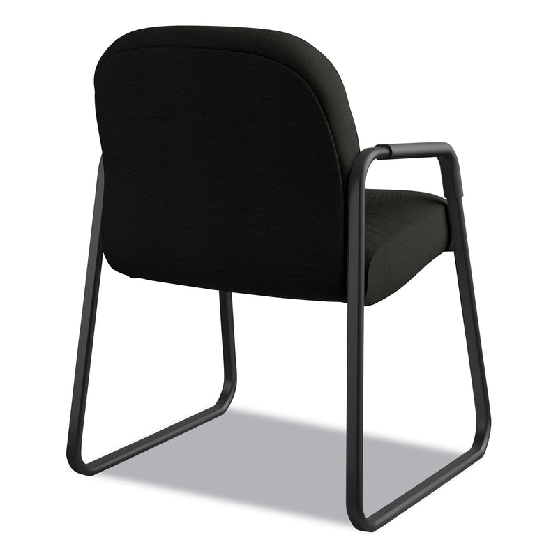 HON Pillow-Soft 2090 Series Guest Arm Chair, Leather, 31.25" x 35.75" x 36", Black