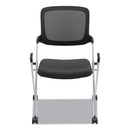 HON VL304 Mesh Back Nesting Chair, Supports Up to 250 lb, Black Seat/Back, Silver Base