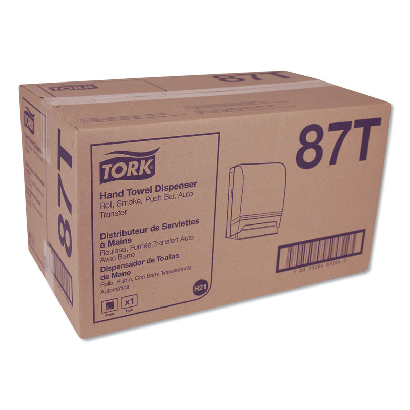 Tork Hand Towel Roll Dispenser Push Bar, 10.5 x 8.75 x 15.75, Smoke/Gray