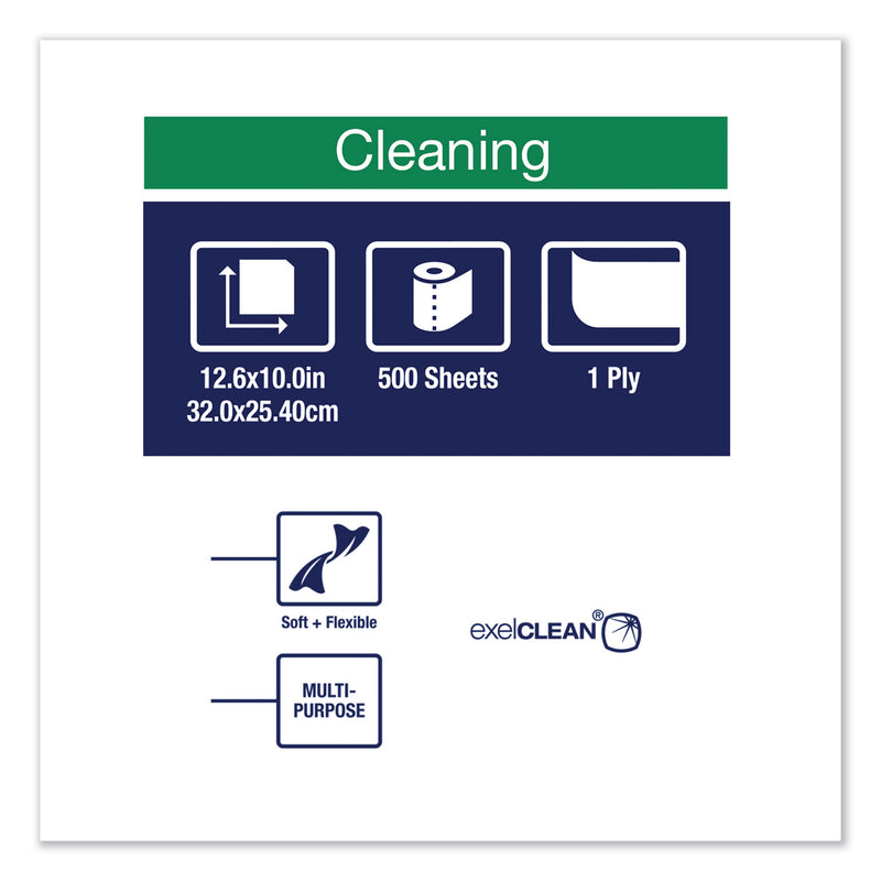 Tork Cleaning Cloth, 12.6 x 10, White, 500 Wipes/Carton