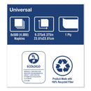 Tork Universal Beverage Napkin, 1-Ply,9.13 x 9.13, 1/4 Fold, Poly-Pack, White, 4000/Carton