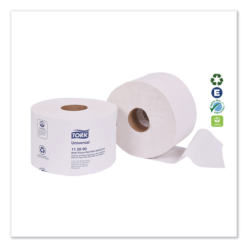 Tork Universal Bath Tissue Roll with OptiCore, Septic Safe, 1-Ply, White, 1,755 Sheets/Roll, 36/Carton