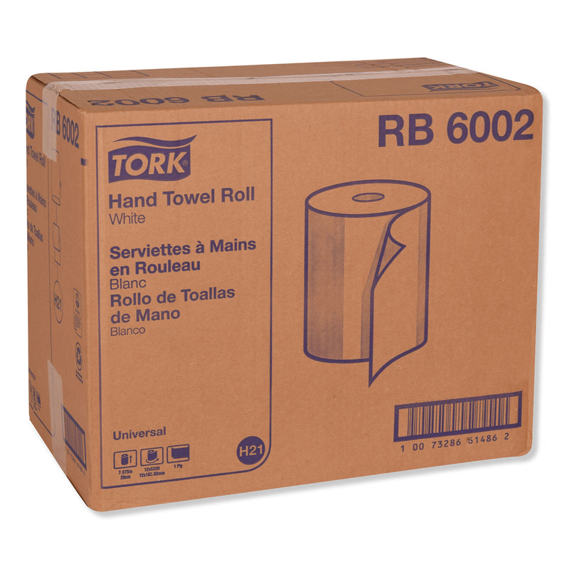 Tork Universal Hand Towel Roll, 7.88" x 600 ft, White, 12 Rolls/Carton