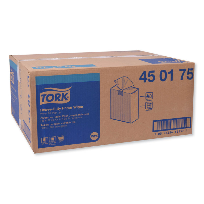 Tork Heavy-Duty Paper Wiper, 9.25 x 16.25, White, 90 Wipes/Box, 10 Boxes/Carton