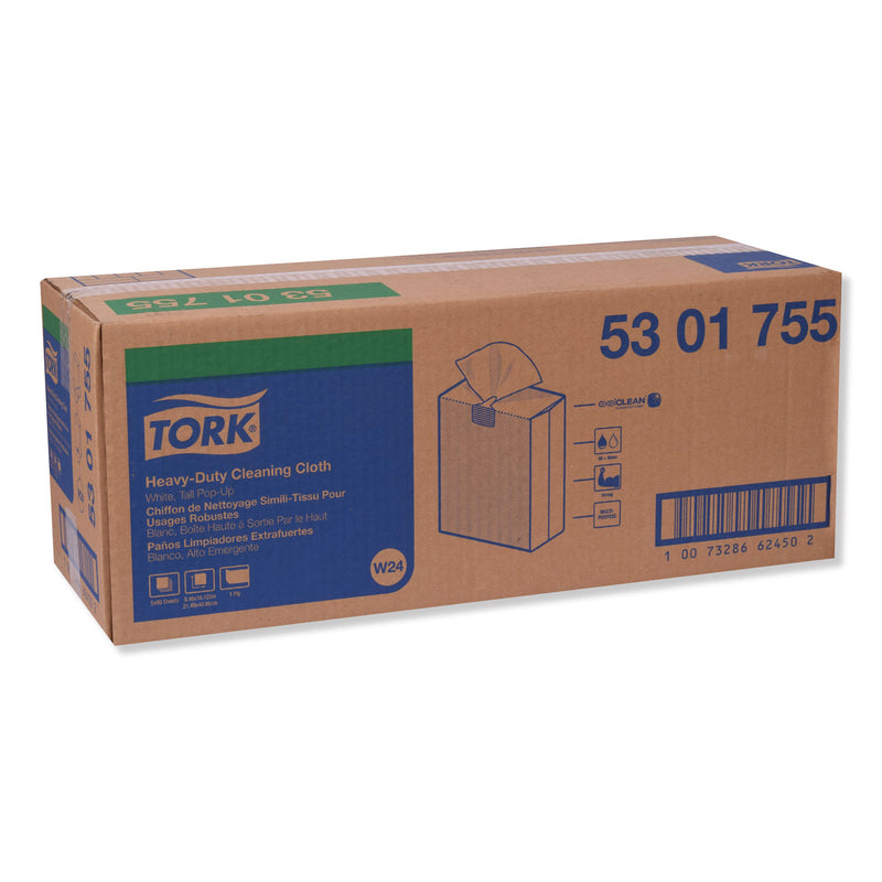 Tork Heavy-Duty Cleaning Cloth, 8.46 x 16.13, White, 80/Box, 5 Boxes/Carton