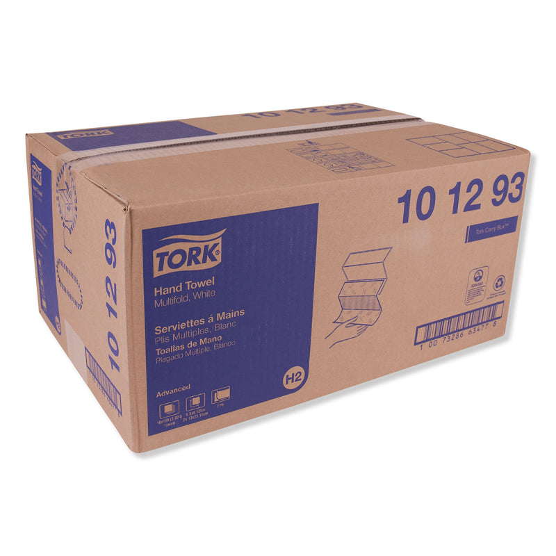 Tork Multifold Paper Towels, 2-Ply, 9.13 x 9.5, White, 189/Pack, 16 Packs/Carton