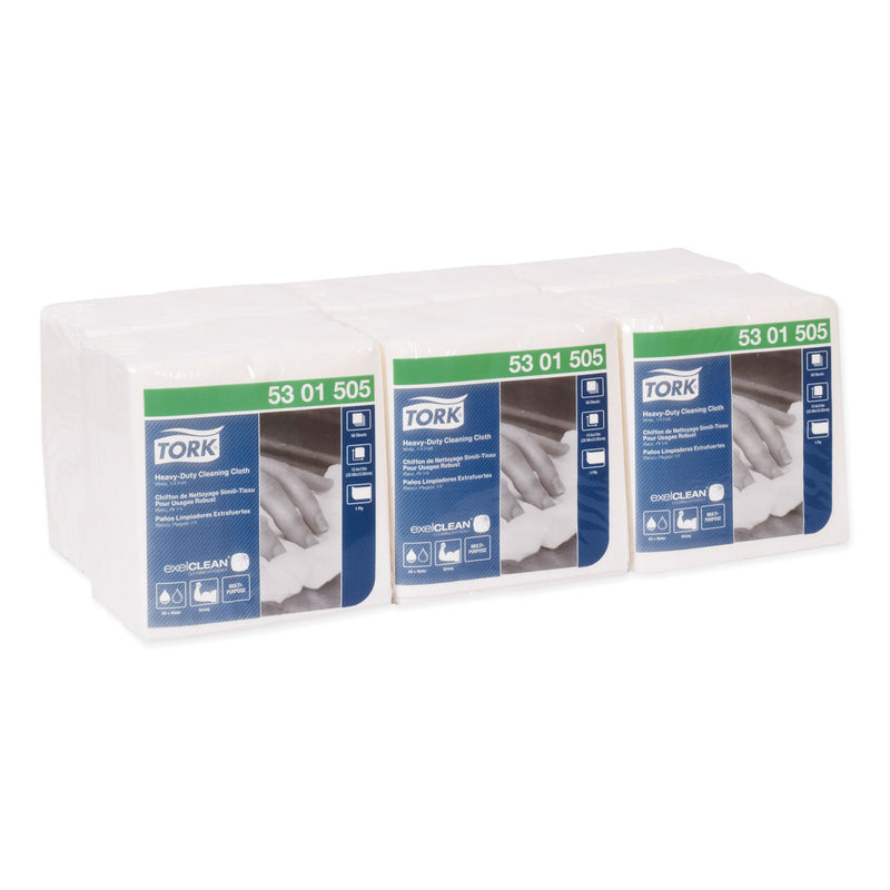 Tork Heavy-Duty Cleaning Cloth, 12.6 x 13, White, 50/Pack, 6 Packs/Carton