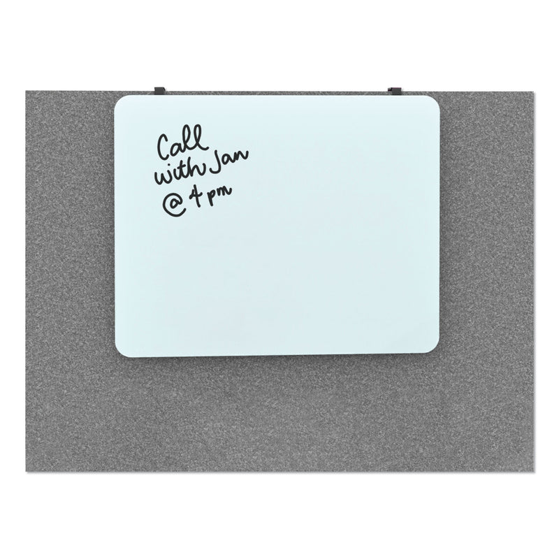 U Brands Cubicle Glass Dry Erase Board, 20 x 16, White