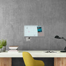 U Brands 3N1 Magnetic Glass Dry Erase Combo Board, 24 x 18, Month View, White Surface and Frame