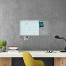 U Brands 3N1 Magnetic Glass Dry Erase Combo Board, 36 x 24, Month View, White Surface and Frame
