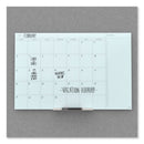 U Brands Floating Glass Dry Erase Undated One Month Calendar, 36 x 24, White