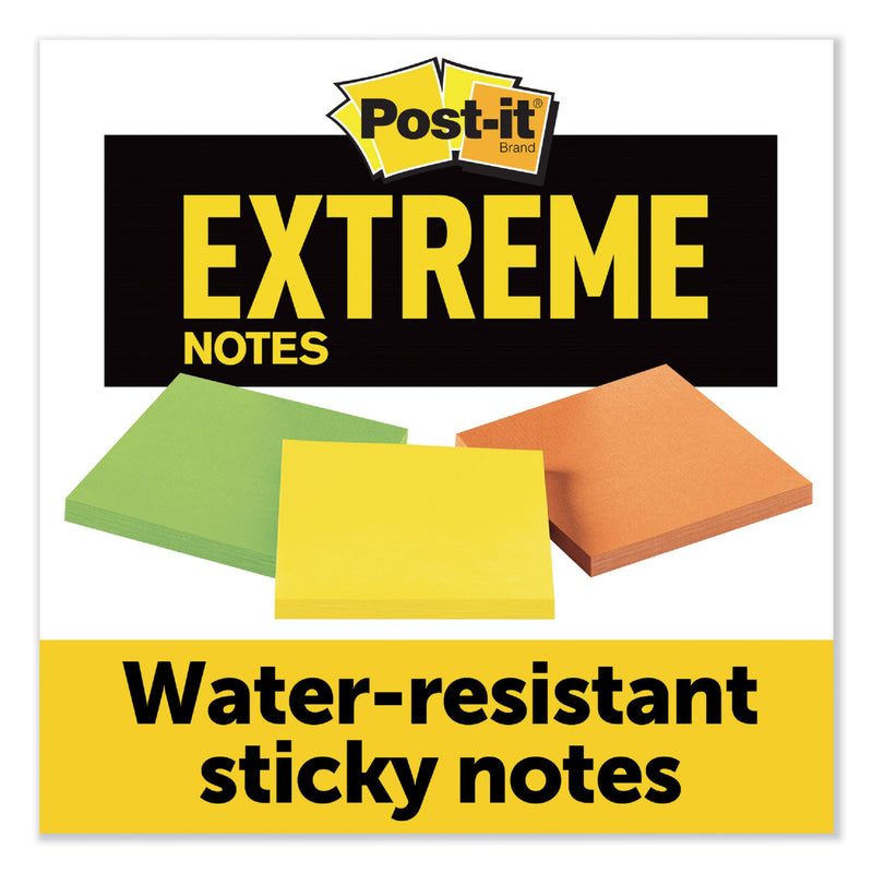Post-it Water-Resistant Self-Stick Notes, 3" x 3", Assorted Colors, 45 Sheets/Pad, 3 Pads/Pack