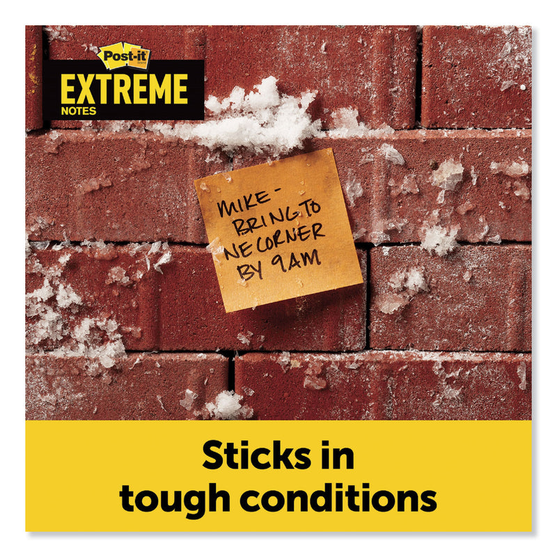 Post-it Water-Resistant Self-Stick Notes, 3" x 3", Orange, 45 Sheets/Pad, 12 Pads/Pack