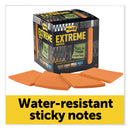 Post-it Water-Resistant Self-Stick Notes, 3" x 3", Orange, 45 Sheets/Pad, 12 Pads/Pack