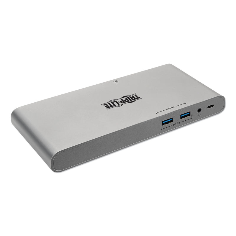 Tripp Lite USB Type-C Docking Station, 3.5mm/Displayport/HDMI/RJ45/Thunderbolt 3/USB A/USB C/VGA, Silver