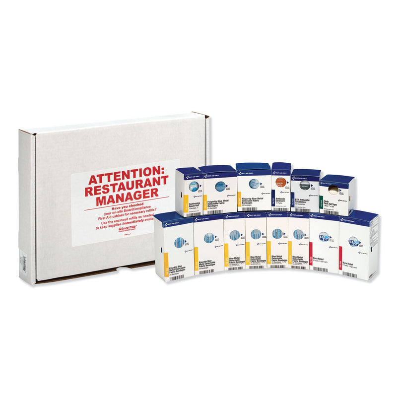 First Aid Only SmartCompliance Restaurant First Aid Cabinet Refill, 214 Pieces