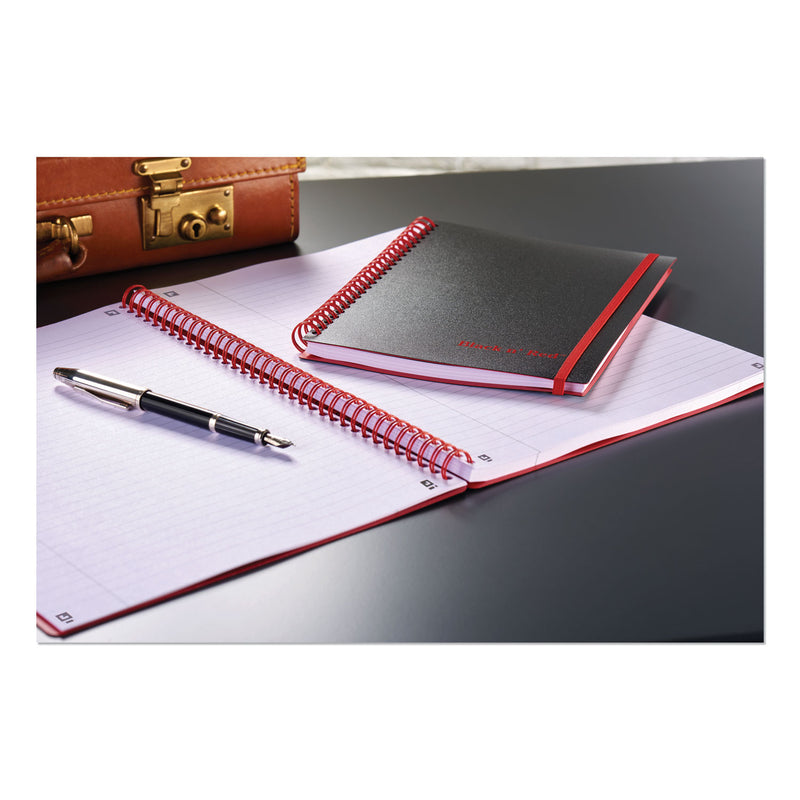 Black n' Red Flexible Cover Twinwire Notebook, SCRIBZEE Compatible, 1 Subject, Wide/Legal Rule, Black Cover, 8.25 x 5.63, 70 Sheets