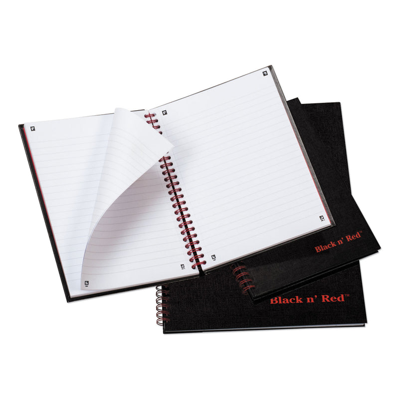 Black n' Red Hardcover Twinwire Notebook, SCRIBZEE Compatible, 1 Subject, Wide/Legal Rule, Black Cover, 8.25 x 5.88, 70 Sheets