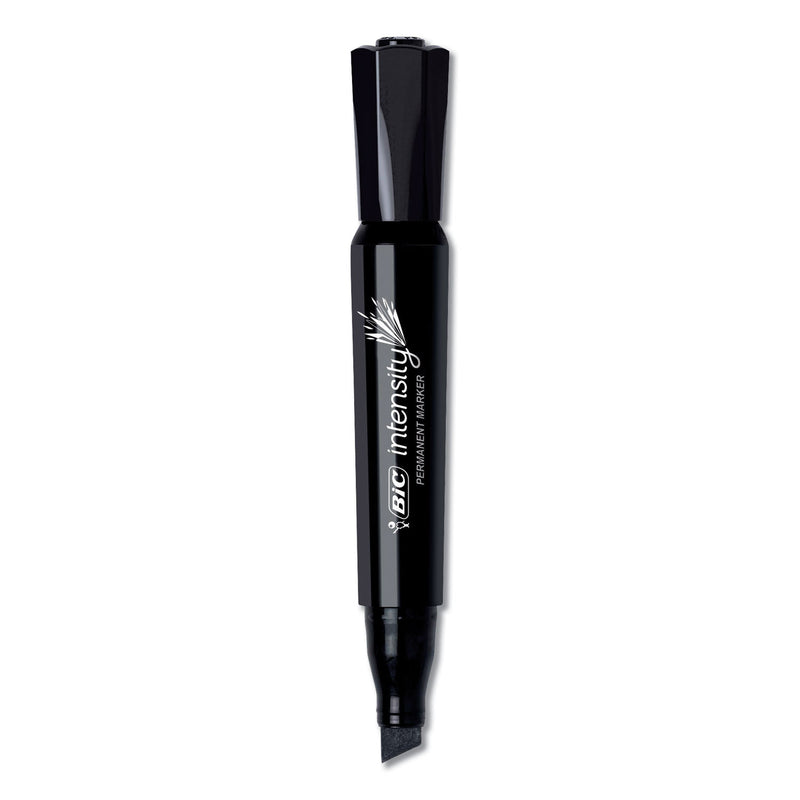 BIC Intensity Chisel Tip Permanent Marker Value Pack, Broad Chisel Tip, Black, 36/Pack