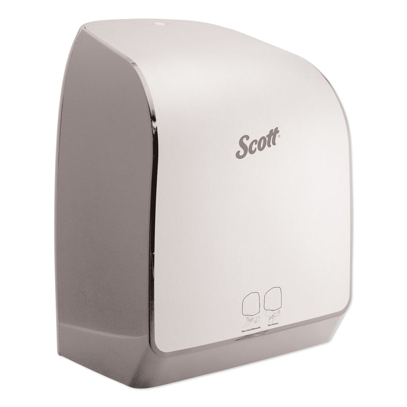 Scott Pro Electronic Hard Roll Towel Dispenser, 12.66 x 9.18 x 16.44, Brushed Silver