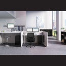 HON Coordinate Height-Adjustable Base, 72w x 24d x 25.5 to 45.25h, Nickel