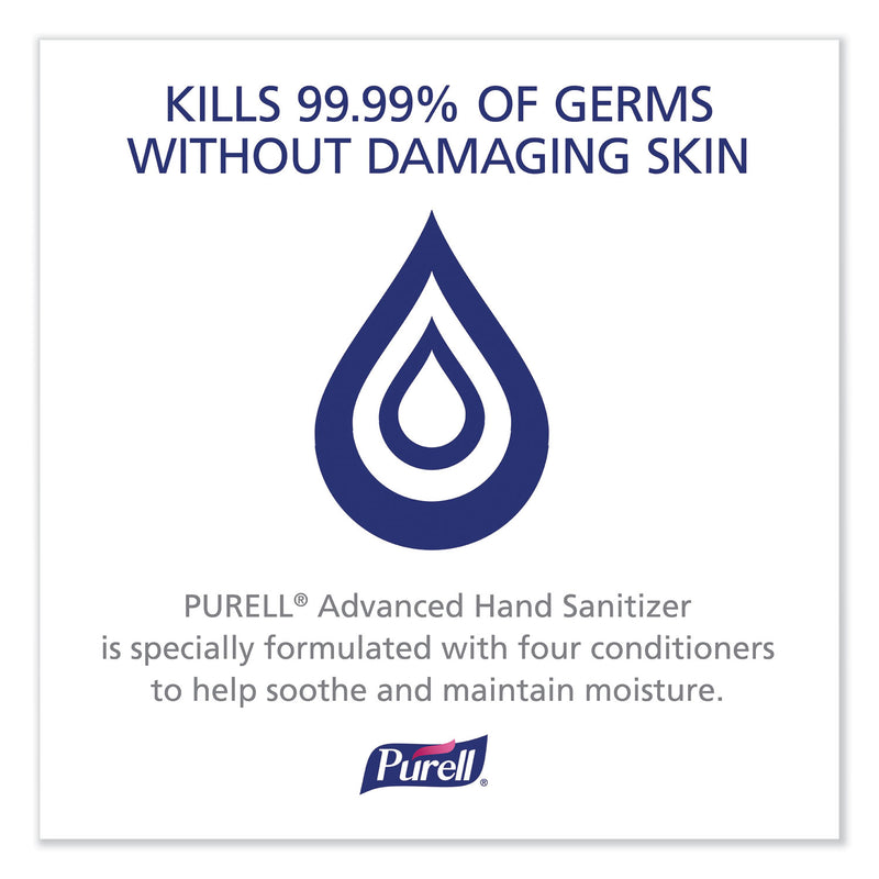 PURELL Advanced Refreshing Gel Hand Sanitizer, 8 oz Pump Bottle, Clean Scent, 12/Carton