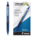 Pilot Precise V10RT Roller Ball Pen, Retractable, Bold 1 mm, Blue Ink, Blue Barrel, Dozen