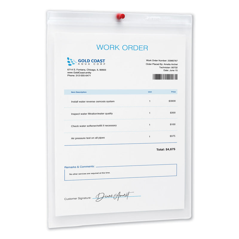 Avery Job Ticket Holders, Heavy Gauge Vinyl, 9 x 12, Clear, 10/Pack