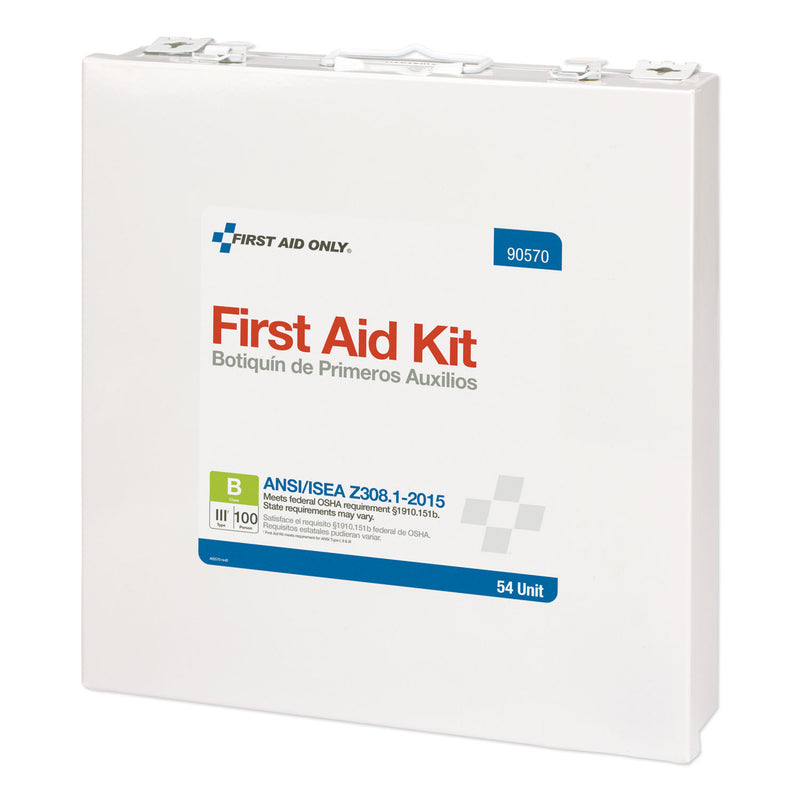 First Aid Only Unitized ANSI 2015 Compliant Class B Type III First Aid Kit for 100 People, 217 Pieces, Metal Case
