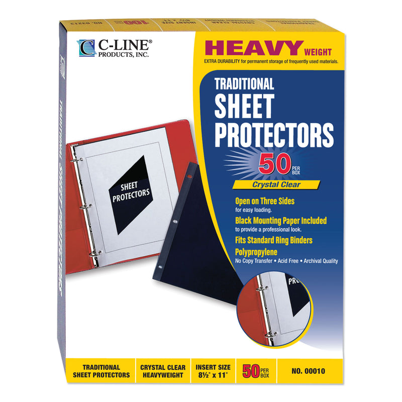 C-Line Traditional Polypropylene Sheet Protectors, Heavyweight, 11 x 8.5, 50/Box