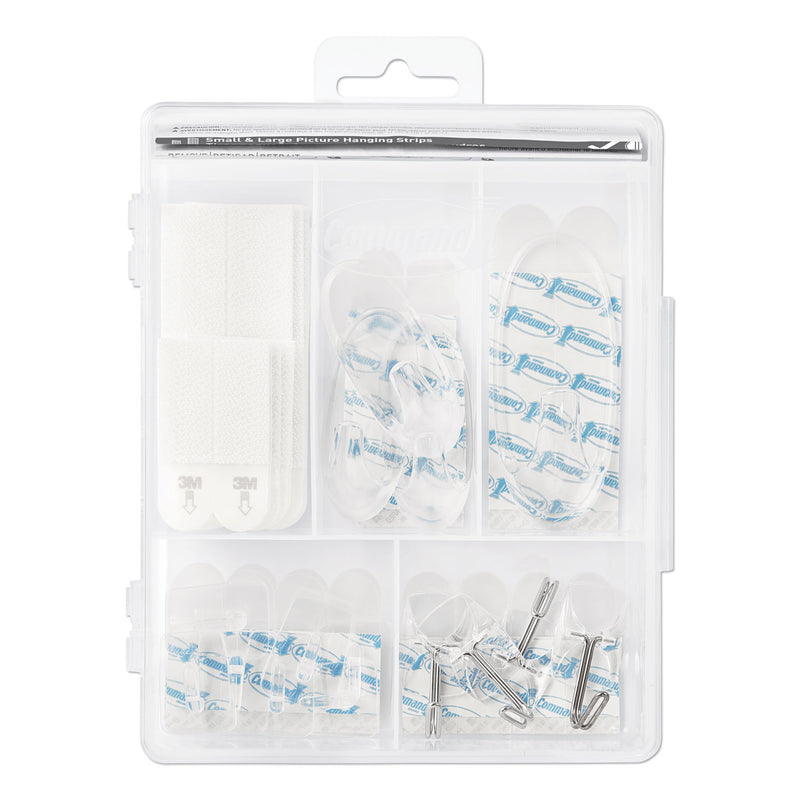 Command Clear Hooks and Strips, Plastic, Asst, 16 Picture Strips/15 Hooks/22 Strips/PK