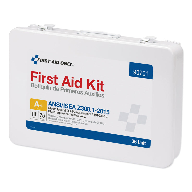 First Aid Only Unitized ANSI Compliant Class A Type III First Aid Kit for 25 People, 84 Pieces, Metal Case